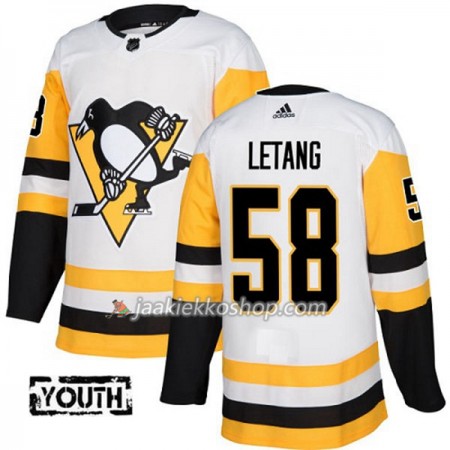 Lapsille NHL Pittsburgh Penguins Pelipaita Kris Letang 58 Adidas 2017-2018 Valkoinen Authentic